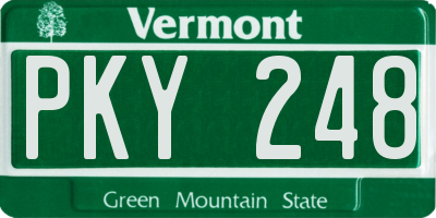 VT license plate PKY248