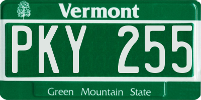 VT license plate PKY255