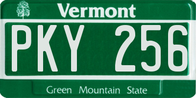 VT license plate PKY256