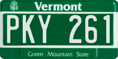 VT license plate PKY261