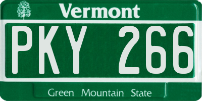 VT license plate PKY266