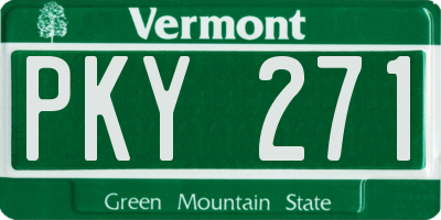 VT license plate PKY271