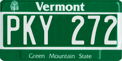 VT license plate PKY272