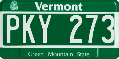 VT license plate PKY273