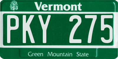 VT license plate PKY275