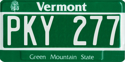 VT license plate PKY277