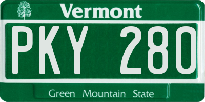 VT license plate PKY280