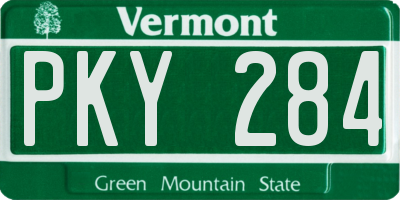 VT license plate PKY284