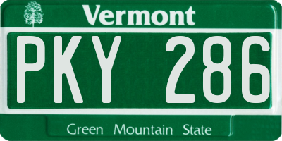 VT license plate PKY286