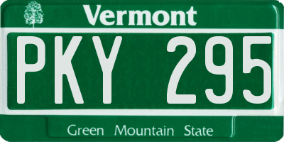 VT license plate PKY295