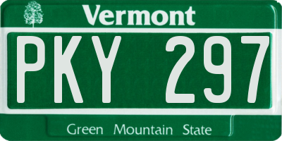 VT license plate PKY297