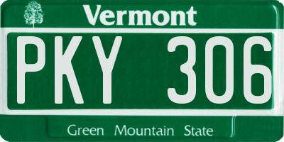 VT license plate PKY306