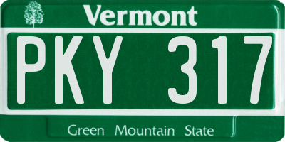 VT license plate PKY317