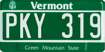 VT license plate PKY319