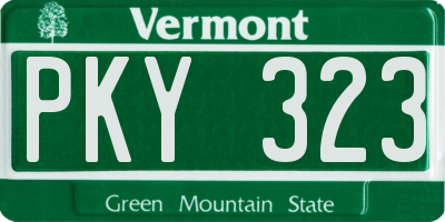 VT license plate PKY323
