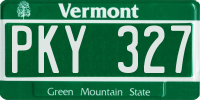 VT license plate PKY327