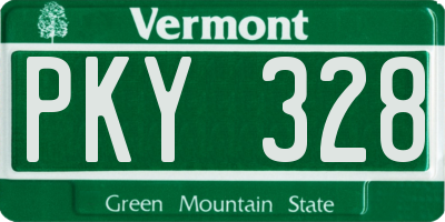 VT license plate PKY328