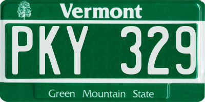 VT license plate PKY329