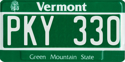 VT license plate PKY330