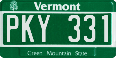 VT license plate PKY331
