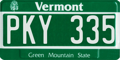 VT license plate PKY335