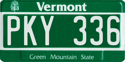 VT license plate PKY336