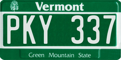 VT license plate PKY337