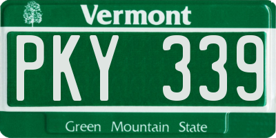 VT license plate PKY339