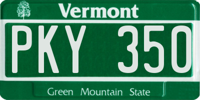 VT license plate PKY350
