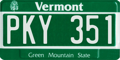VT license plate PKY351