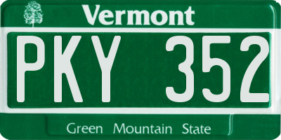 VT license plate PKY352