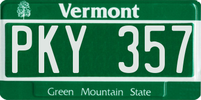 VT license plate PKY357