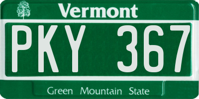 VT license plate PKY367