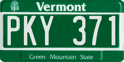 VT license plate PKY371