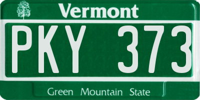 VT license plate PKY373