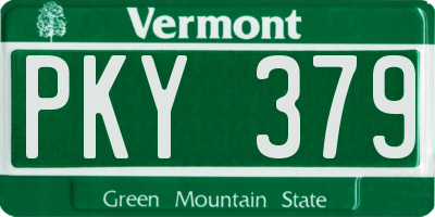 VT license plate PKY379