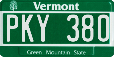 VT license plate PKY380