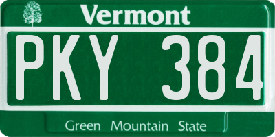 VT license plate PKY384