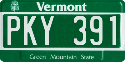 VT license plate PKY391