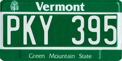 VT license plate PKY395