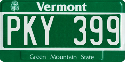 VT license plate PKY399
