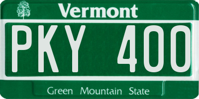 VT license plate PKY400