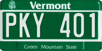 VT license plate PKY401