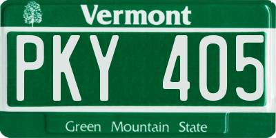VT license plate PKY405