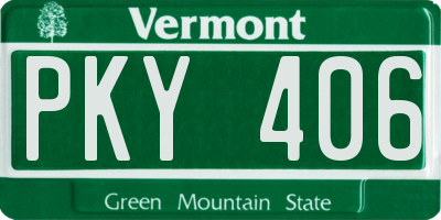 VT license plate PKY406