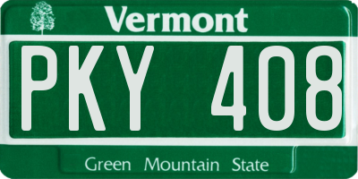 VT license plate PKY408