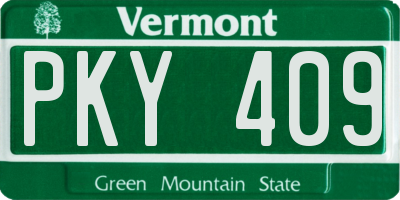 VT license plate PKY409