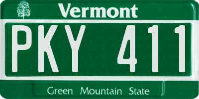 VT license plate PKY411