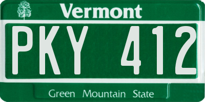 VT license plate PKY412