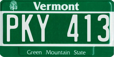 VT license plate PKY413